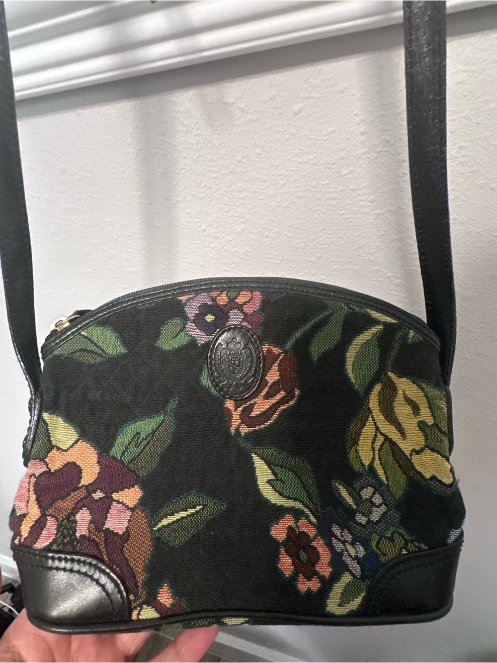 Vintage Liz Claiborne Floral Tapestry Crossbody Bag